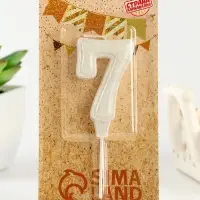 Свеча в торт &laquo;Праздник&raquo; цифра 7, жемчужный перламутр с блестками