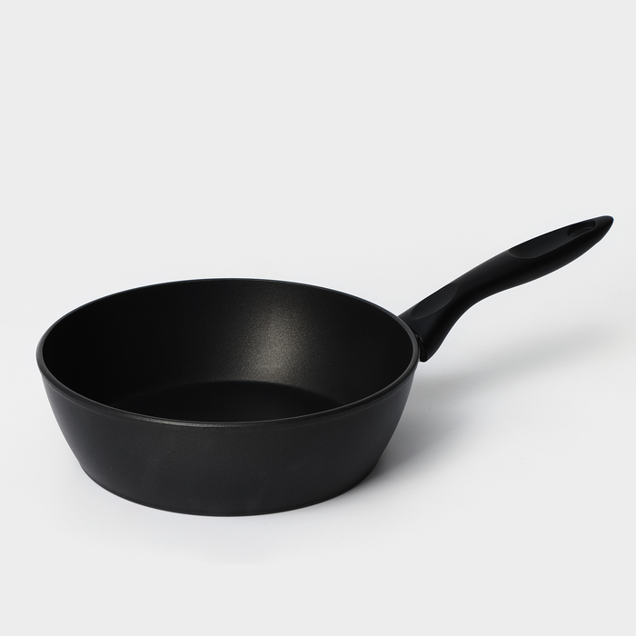 Сковорода &laquo;Надежда&raquo;, d=24 см, h=7,4 см, пластиковая ручка, антипригарное покрытие, цвет чёрный