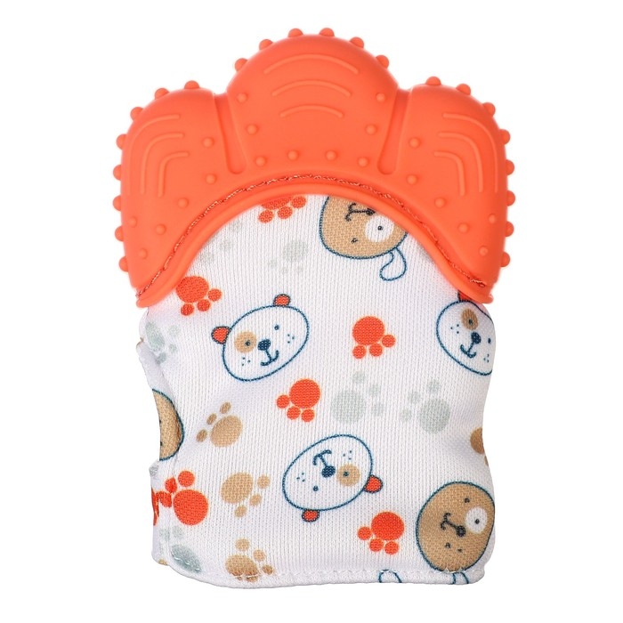 Прорезыватель-рукавичка &laquo;Собачки&raquo;, цвет красный, Крошка Я