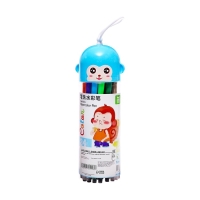 Фломастеры 24 цветов, в тубусе, Полоски, синяя Обезьяна