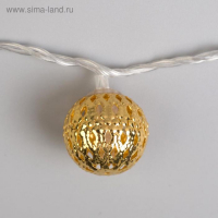 Гирлянда «Нить» 4 м с насадками «Шарик с узором», IP20, прозрачная нить, 20 LED, свечение тёплое белое, 8 режимов, 220 В Гирлянда «Нить» 4 м с насадками «Шарик с узором», IP20, прозрачная нить, 20 LED, свечение тёплое белое, 8 режимов, 220 В