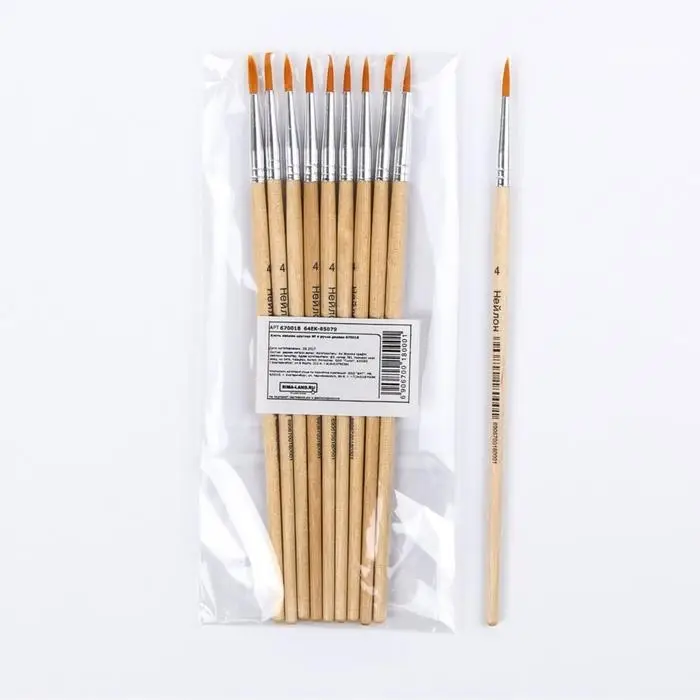 Кисть ворс "Нейлон", круглая, № 4