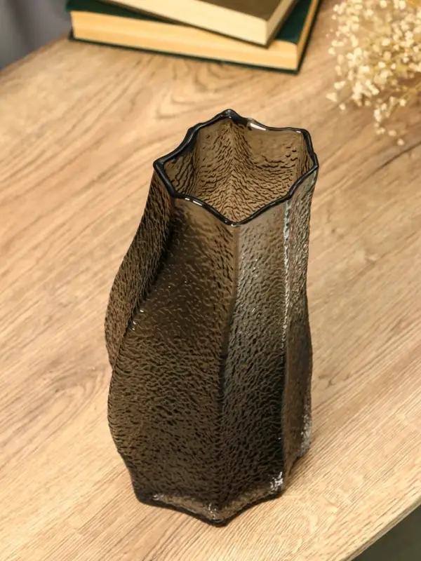 Ваза стекло настольная "Дженис" 30х15х9,5 см, серый