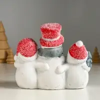 Сувенир керамика свет "Три снеговичка" 14,2х5,5х11,5 см