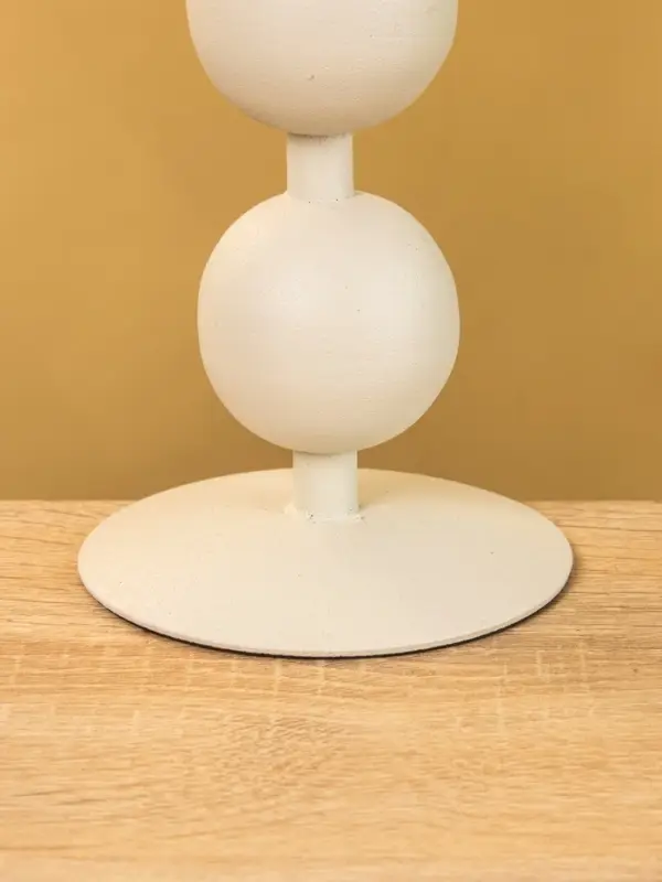 Подсвечник на 1 свечу текстурный "Фисташковый" с 3 сферами 10х10х25 см