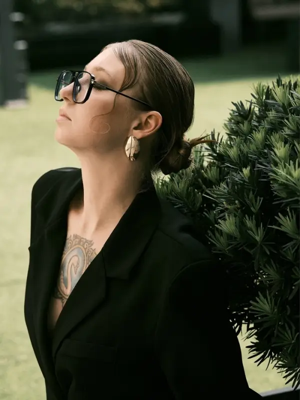 Серьги металл "Тюльпан" цветок, цвет золото