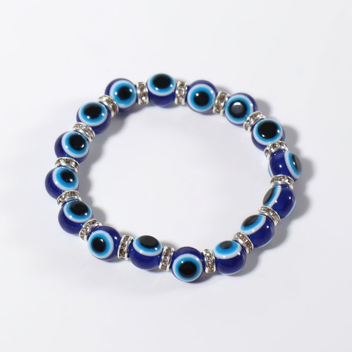 Браслет-оберег «Детский» глазки, цвет синий в серебре, d=3 см Браслет-оберег «Детский» глазки, цвет синий в серебре, d=3 см