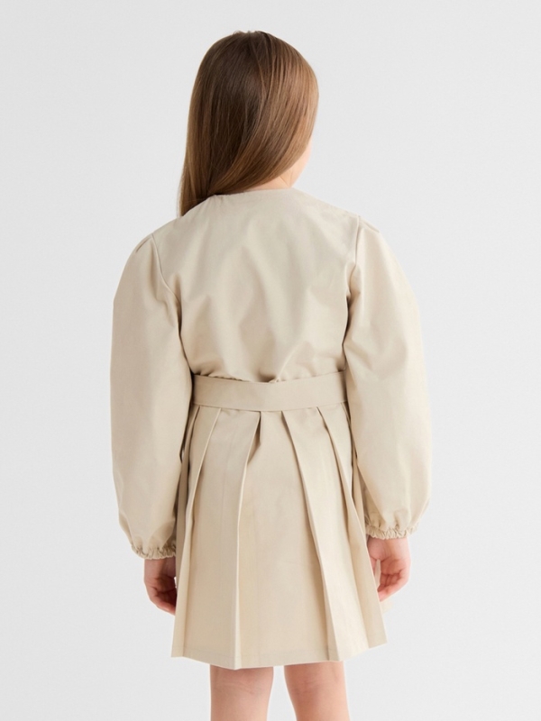 Платье для девочки MINAKU: Jeans collection, цвет бежевый, рост 152 см