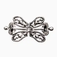 Зажим для кардигана "Ажур", корона империи, цвет белый в серебре