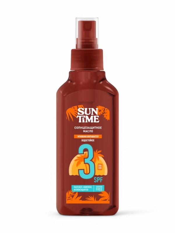 Масло солнцезащитное Sun Time SPF-3 водостойкое, 160 мл