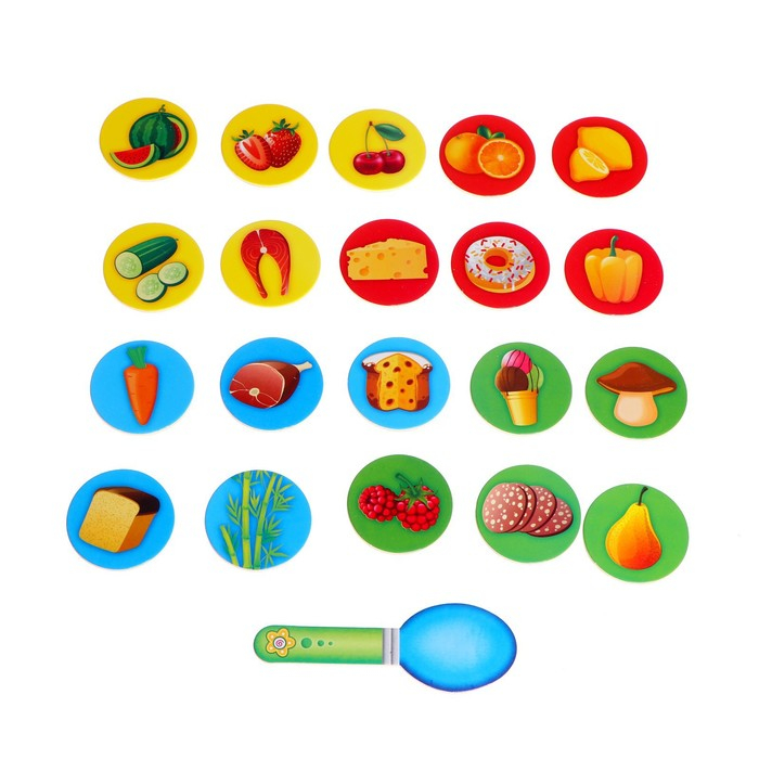 Развивающая игра «Накорми зверушку» (2 основы+ ложка+ 20 элементов) Развивающая игра «Накорми зверушку» (2 основы+ ложка+ 20 элементов)