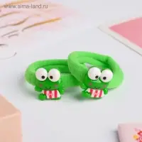 Резинка для волос "Лягушата" (набор 2 штуки) зелёный