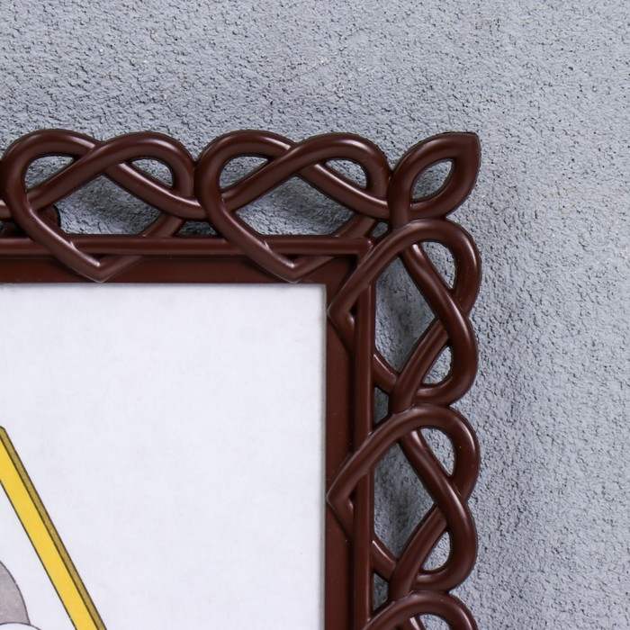 Фоторамка 10х15 см пластик L-7 орех (пластиковый экран)