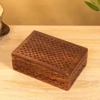 Шкатулка резная "Холи" 18х13х6 см, дерево шишам