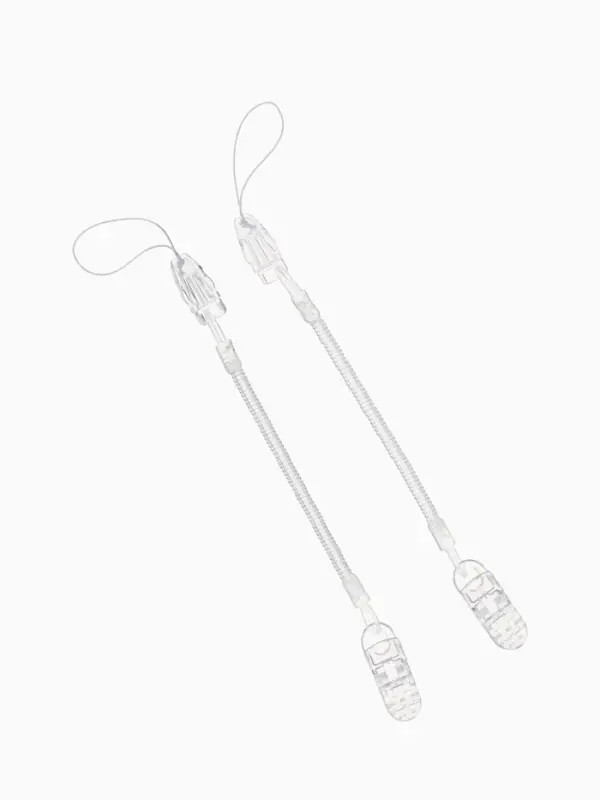 Держатель для соски - пустышки, пружинка, 2 шт., прозрачный, Крошка Я