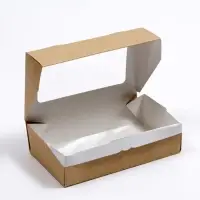 Коробка складная, с окном, крафт, 22 х 12 х 5,5 см