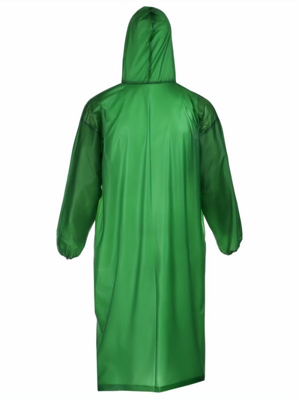 Дождевик - плащ взрослый, зеленый (без шнурков)