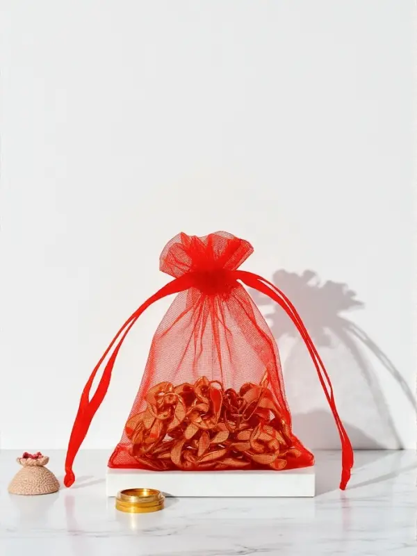 Набор подарочных мешочков 100шт. , 7*9, цвет красный (1716471)