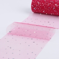 Фатин с блёстками, 15 см, 11 &plusmn; 1 г/кв.м, 23 &plusmn; 1 м, цвет ярко-розовый №61