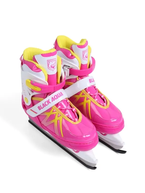 Коньки раздвижные BlackAqua, р. 35-38, для фитнеса, с роликовой платформой, цвет фуксия