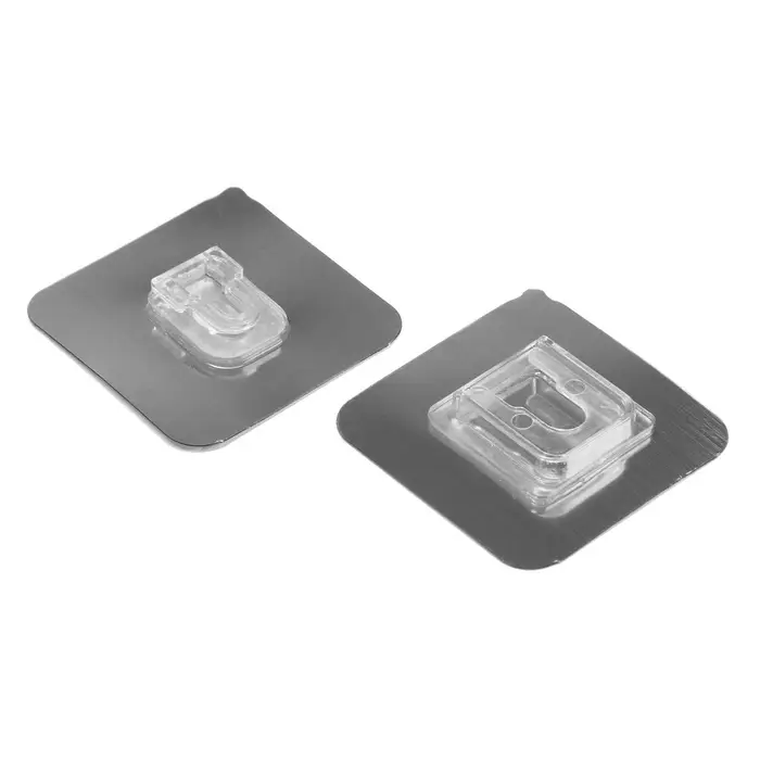 Держатель настенный, 2 шт, ТУНДРА krep, с клейкой поверхностью, 60х60 мм, цвет хром