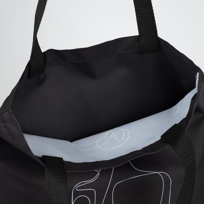 Шопер &laquo;Красота внутри&raquo; 35 х 0,5 х 40, отдел без молнии, без подклада, чёрный