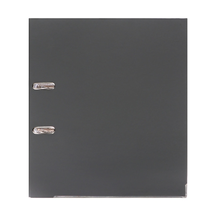 Папка-регистратор 75мм, А4, Calligrata "Mega", бумвинил, с карманом на корешке, нижний металлический кант, серая