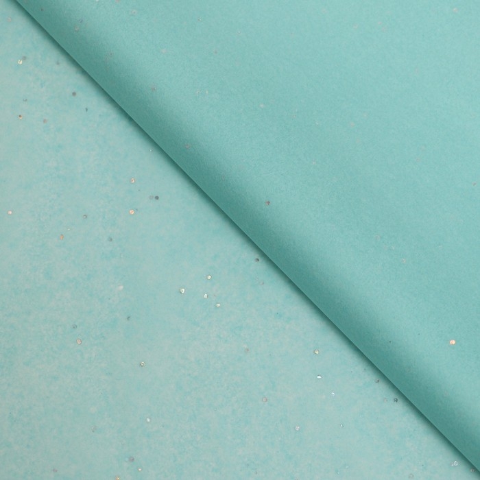 Бумага упаковочная тишью, "Конфетти", голубая, 50см х 10 м