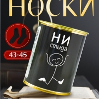 Подарочные носки в банке &laquo;Ни стыда, ни совести&raquo;, (внутри носки мужские, цвет чёрный)