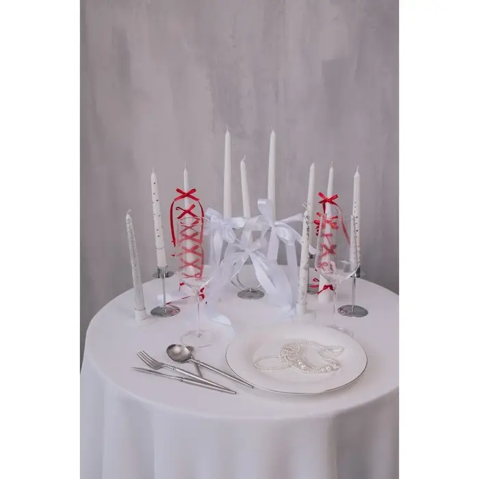 Свеча витая, 2,2х 25  см, лакированная белая,