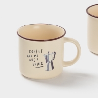 Набор кружек Доляна "Время кофе" 4 шт., цвет молочный