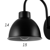 Бра 1669/1BK E27 40Вт черный 15х22,5х21 см