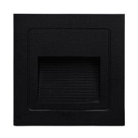 Встраиваемый светильник для лестницы, IP65, 3 Вт, 6500К, 48x48, квадрат, черный