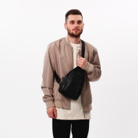 Сумка-слинг мужская, искусственная кожа, цвет чёрный Сумка-слинг мужская, искусственная кожа, цвет чёрный