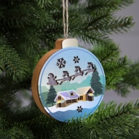 Ёлочная игрушка &laquo;Новогодняя ночь&raquo;, от батареек, свечение тёплое белое