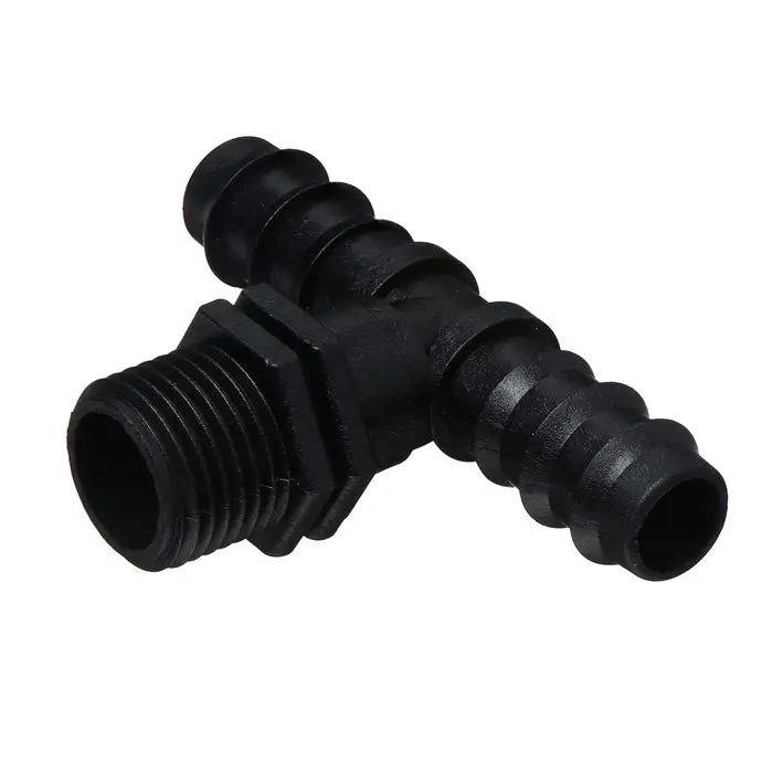 Тройник Т-образный, наружная резьба 1/2", для шлангов 1/2" (12 мм), пластик