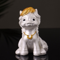 Статуэтка "Пони с подковой" 8х5х5 см, перламутр Статуэтка "Пони с подковой" 8х5х5 см, перламутр