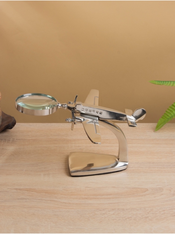 Лупа настольная "Самолёт" 15х23х12,5 см, алюминий