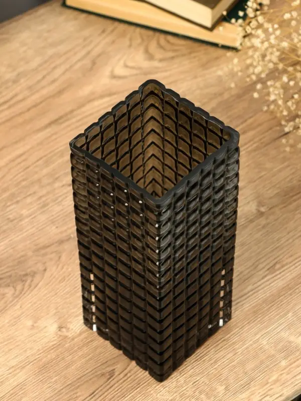 Ваза стекло настольная "Валери" кубики, 24,5х10 см, серый