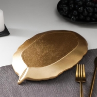 Блюдо для фруктов Доляна &laquo;Лист&raquo;, 30&times;18&times;2 см, цвет золотой