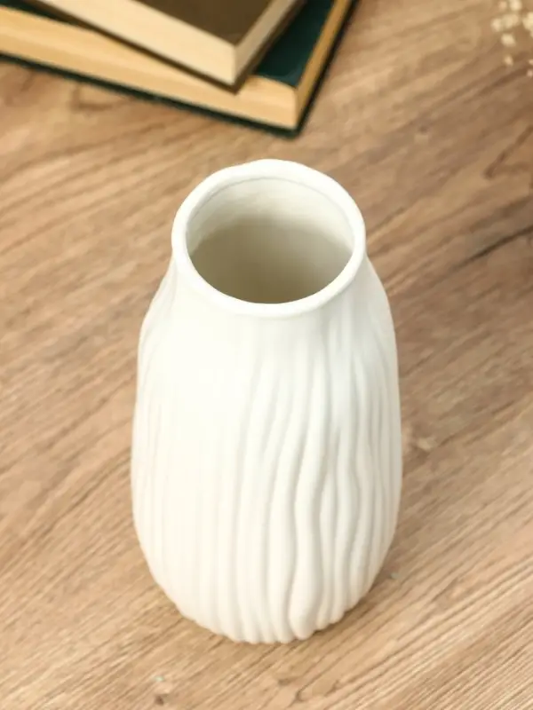 Ваза керамика настольная "Флоранс" волны, 22х9х6,5 см, белый