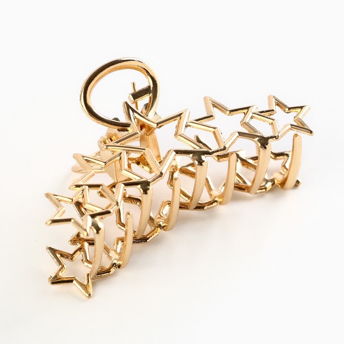 Краб для волос со звёздами &laquo;Сияй&raquo;, 7 х 2.5 х 2 см