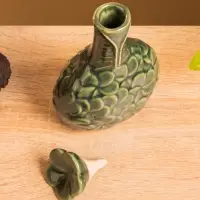 Сосуд для масла &laquo;Тропики&raquo;, 9&times;5.5&times;14 см, керамика, зелёный