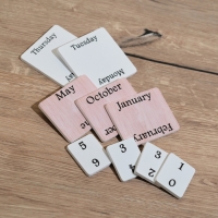 Сувенир вечный календарь, дерево, 11.5х6.5х12 см, цв. белый Сувенир вечный календарь, дерево, 11.5х6.5х12 см, цв. белый