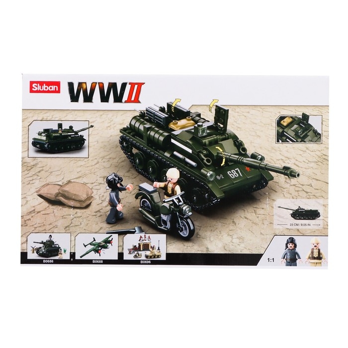 Конструктор Армия ВОВ &laquo;Танк ПТ-САУ 100&raquo;, 338 деталей