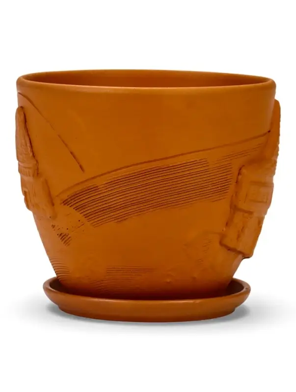 Горшок цветочный с поддоном 2,5 л, d18/h16 см терракот керамика, "Голландия" (М)