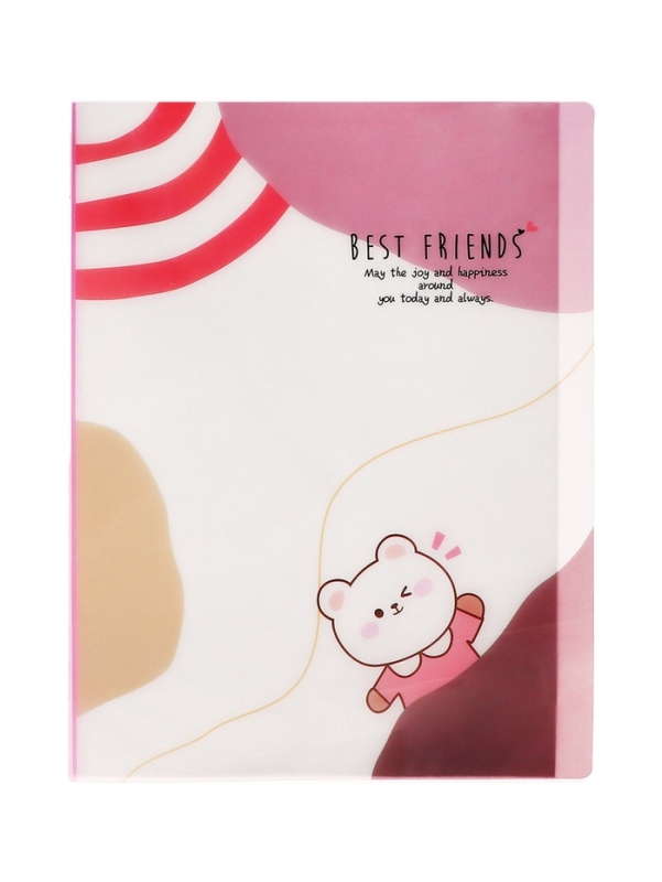 Папка формат А4 с 30 прозрачными файлами МИКС Зверята