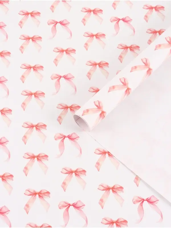 Бумага упаковочная глянцевая &laquo;Бантики&raquo;, 50 &times; 70 см