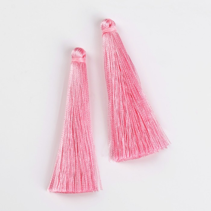 Подвеска декоративная «Кисть», набор 2 шт., L кисти 6,5 см, цвет светло-розовый Подвеска декоративная «Кисть», набор 2 шт., L кисти 6,5 см, цвет светло-розовый