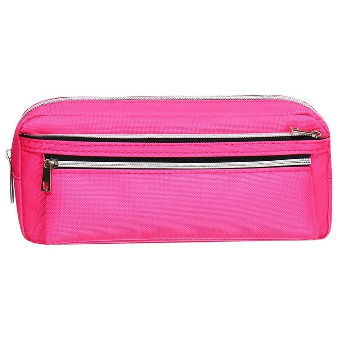 Пенал мягкий 3 отделения, 130 х 210 х 100 мм, объёмный, Calligrata, розовый